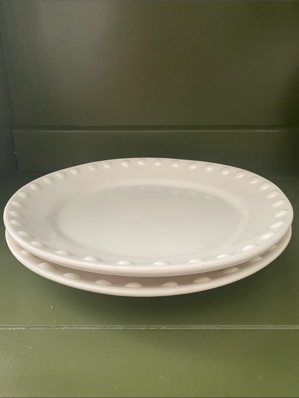 Maioliche Jessica MLJ3 White Pattern Dinner Plates Set of 2 Made in Italy